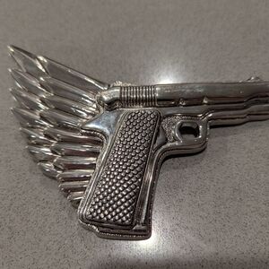 Winged Pistol Belt Buckle
